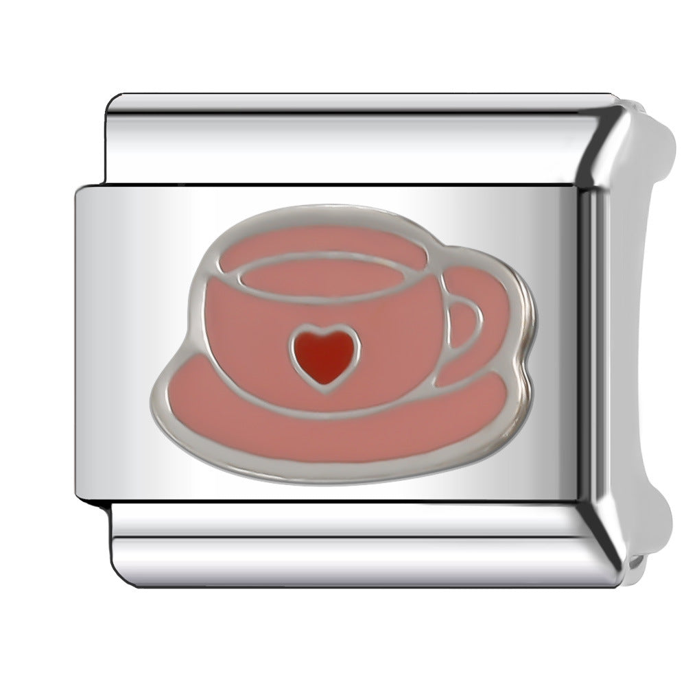 Wholesale Italian Charm Bracelet 9mm DIY Splicing Creative Pattern Stainless Steel Composable Bracelet