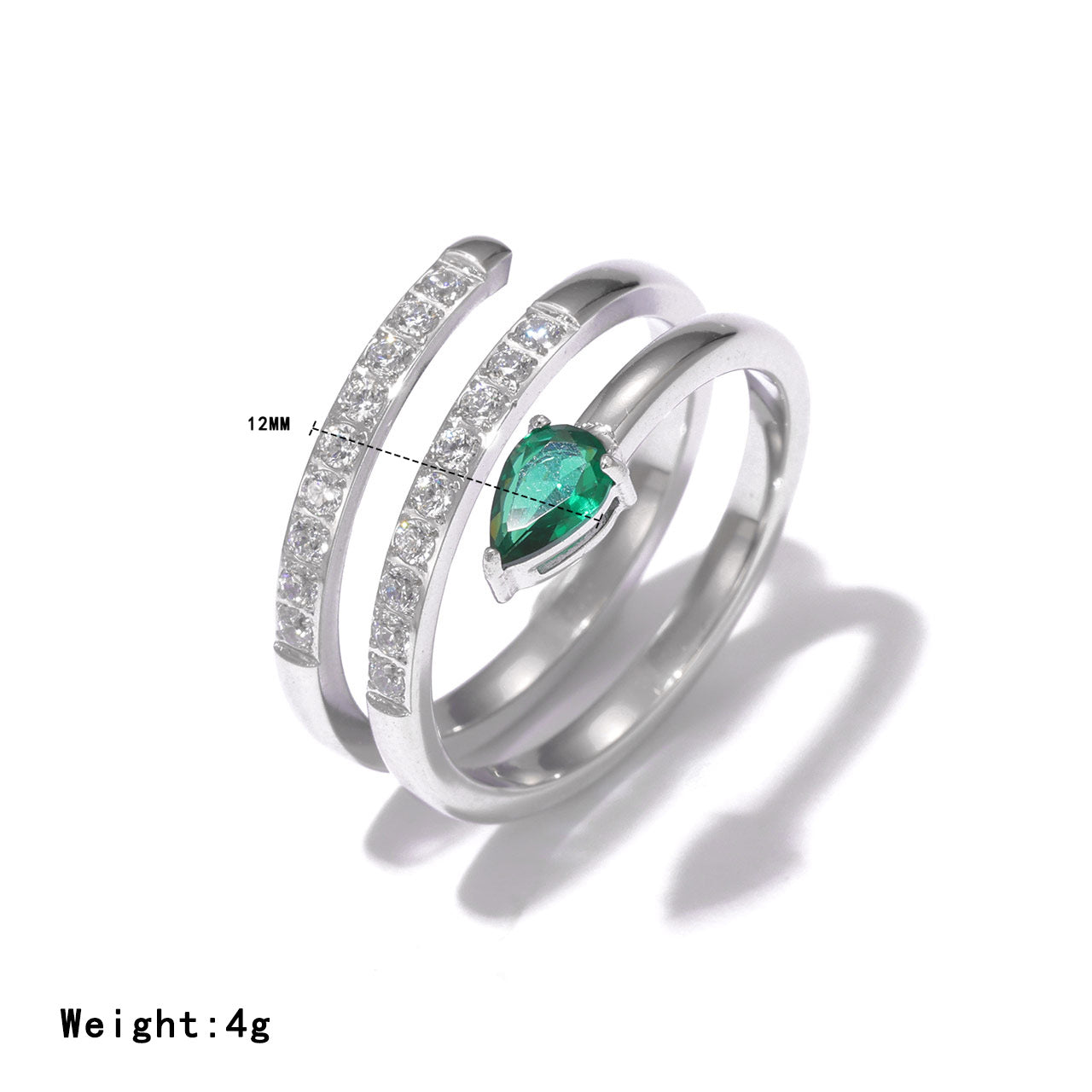 Wholesale Diamond-Set Coiled Snake Ring