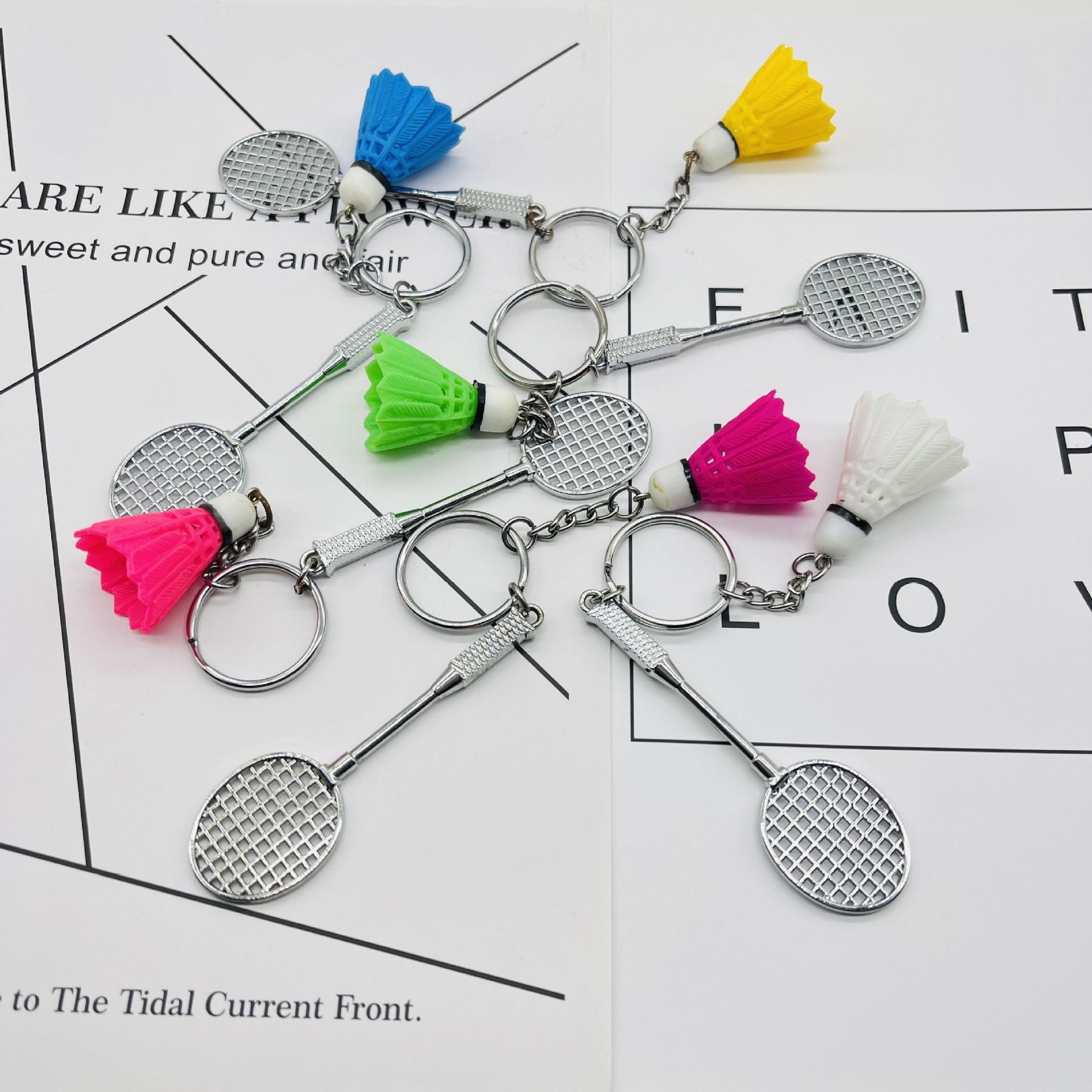 Wholesale Miniature badminton creative keychain