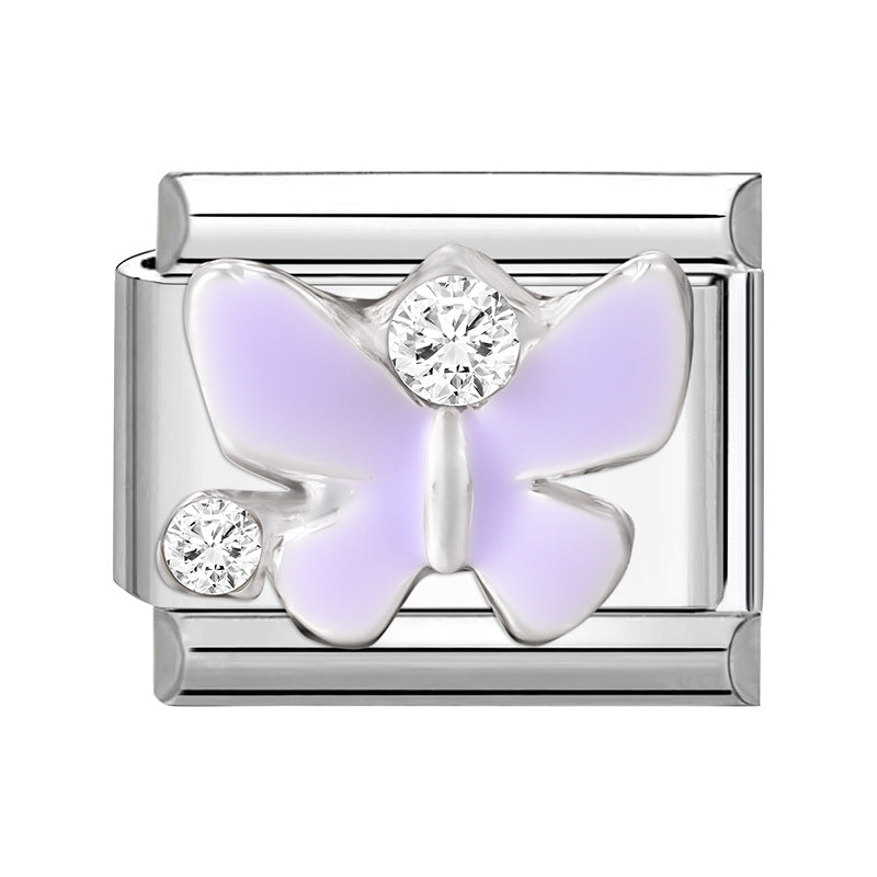 Wholesale 9mm Italian Charm Starter Bracelets DIY Butterfly Series Stainless Steel Composable Bracelet