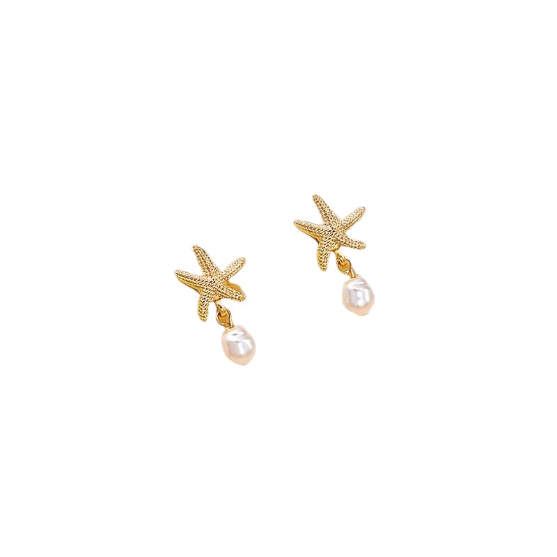 Wholesale  Creative  Pearl Starfish Earrings