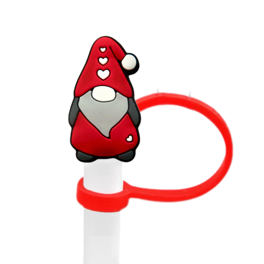 Wholesale 10pcs Christmas themed cartoons 8/ 10mm Straw Cover Straw Tube Cap