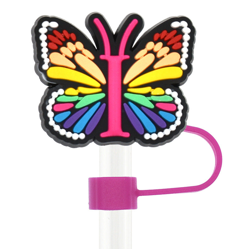 Wholesale 100pcs Random 100pcs Butterfly 10mm PVC Soft Straw Tube Cap