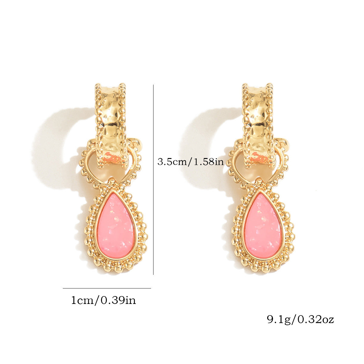 Wholesale  diamond pink drops earrings