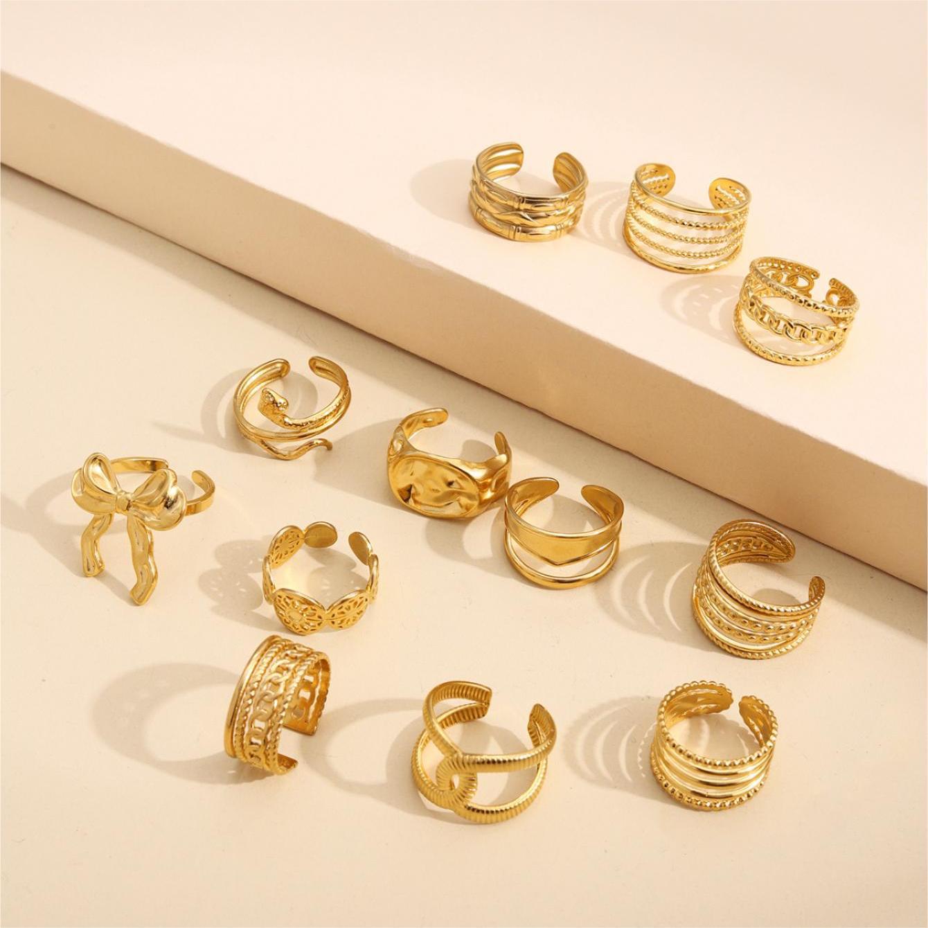 Wholesale Stainless Steel Ring 18k Gold Plated Rings ACC-RS-MuC001