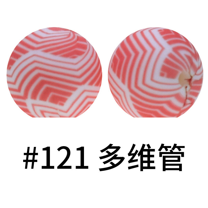 Wholesale 50pcs 15mm Western Style Leopard Skull Color Aztec Printed Silicone Balls Beads ACC-BDS-HeSheng008