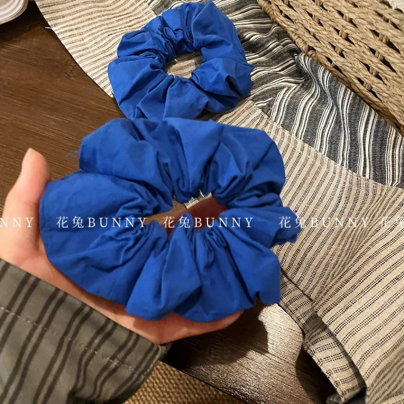 Wholesale Royal Blue Cotton Pleated Large Hair Accessories Hair Scrunchies