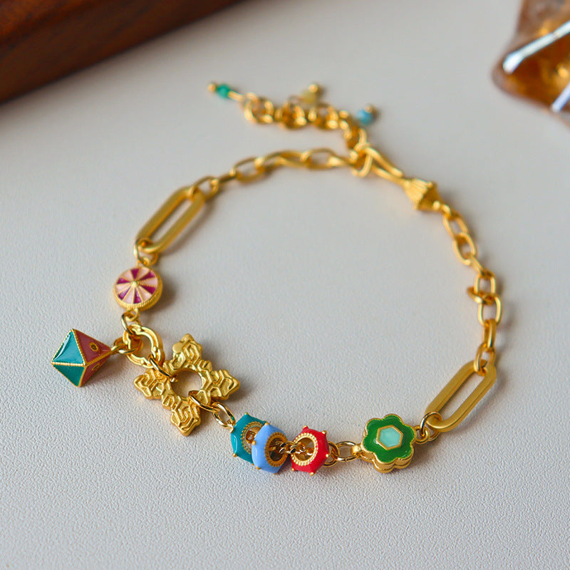Wholesale  Color Dopamine Wheel Flower Bracelet