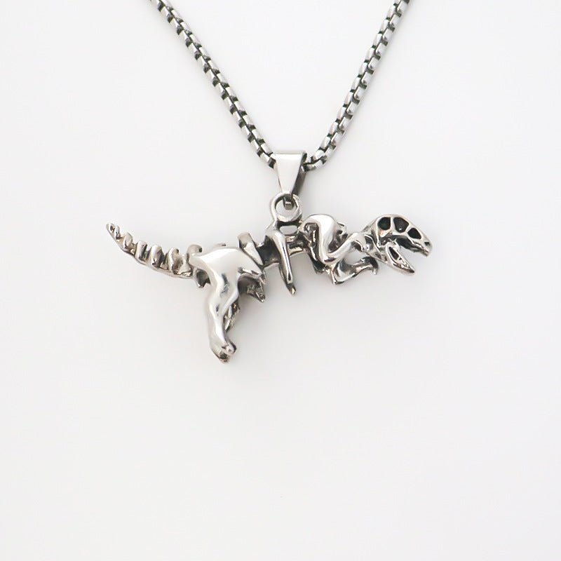 Wholesale Creative Dinosaur Skeleton Pendant Personalized Retro Alloy Necklace