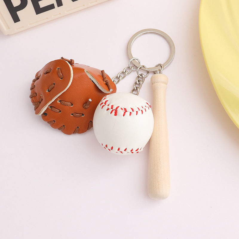 Wholesale  Mini Baseball Three-Piece Keychain