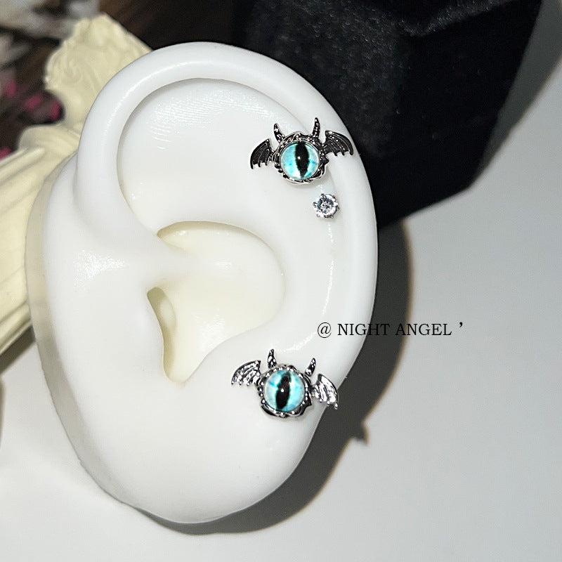 Wholesale Titanium Steel Devil Eye Dark Wings Earrings ACC-ES-Qiuy007
