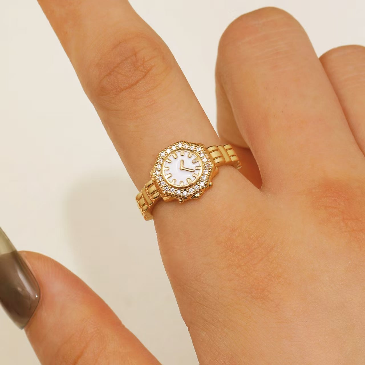 Wholesale copper gold-plated  watch hand open ring