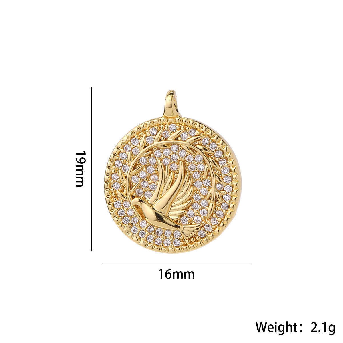 Wholesale Gold Plated Brass Honeycomb Bee Pendant Micro Set Zircon Charm DIY Jewelry Accessory Gift Boutique Resale