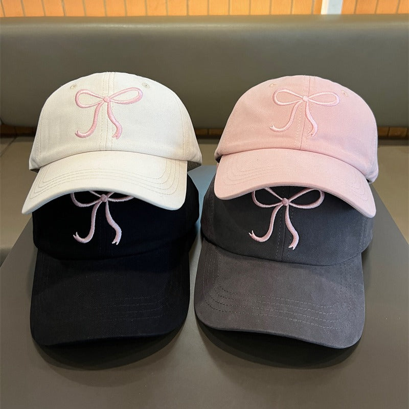 Wholesale Embroidered Bow Soft Top Baseball Cap