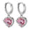 Wholesale s925 sterling silver pink love ear buckle geometric earrings