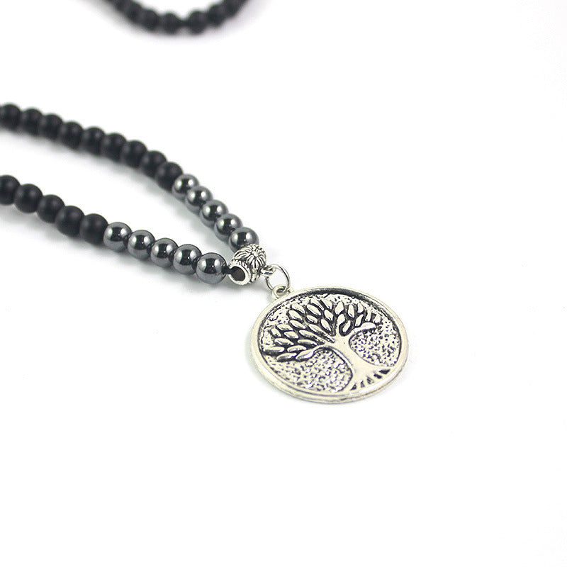 Wholesale  Agate 6mm Alloy Palm Pendant Necklace