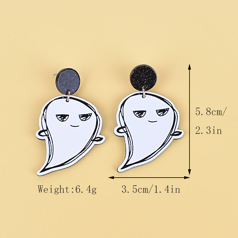 Wholesale  Halloween acrylic earrings  ghost exclaim ghost  cat spider earrings