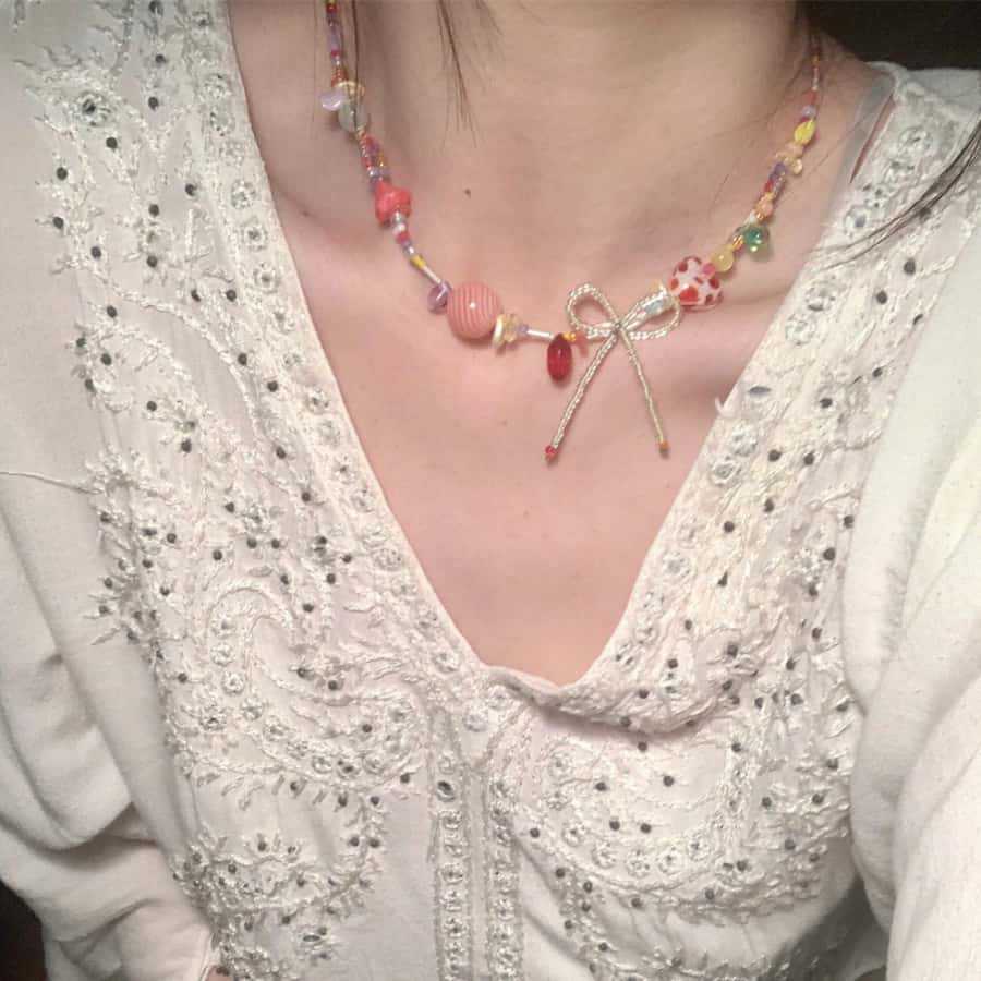 Wholesale Cartoon Elephant and Cat Beaded Necklace