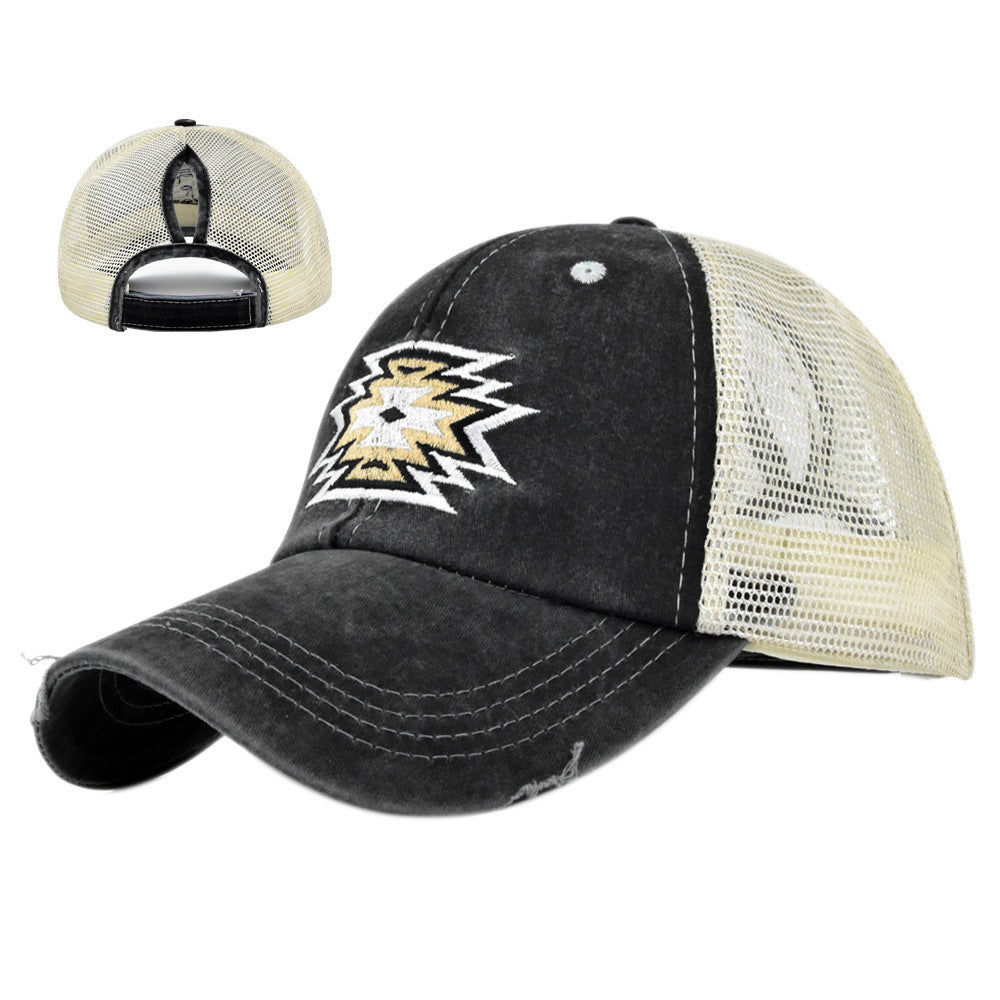Wholesale Western Style Aztec Embroidered Mesh Baseball Cap Hat ACC-HT-YuXue001