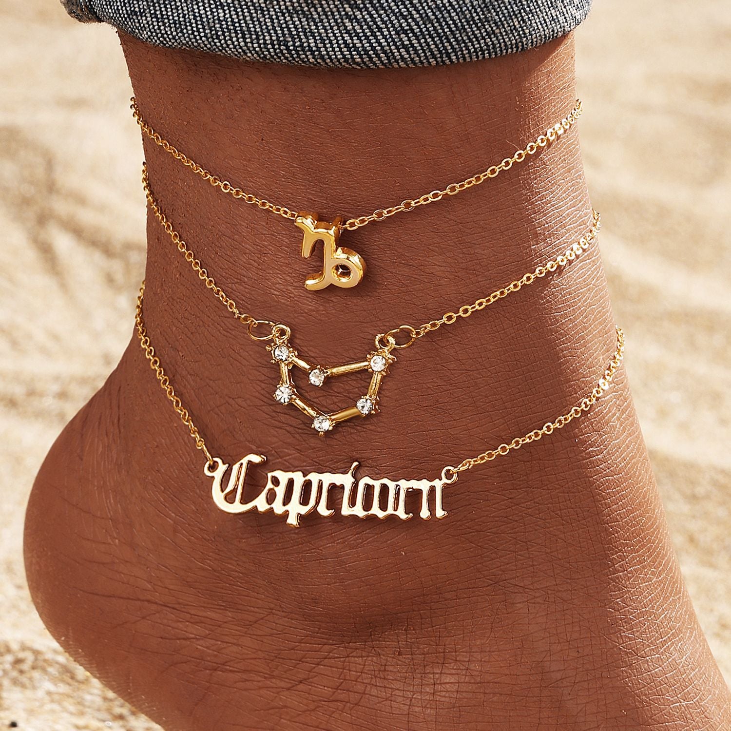Wholesale 12-constellation alloy anklet r 12-star gold diamond-encrusted anklet
