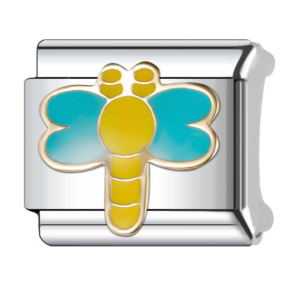 Wholesale Italian Charm Bracelet 9mm DIY Splicing Cute Cartoon Animal Stainless Steel Composable Bracelet