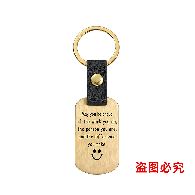 Wholesale Father's Day Metal Leather Keychains ACC-KC-GangGu029