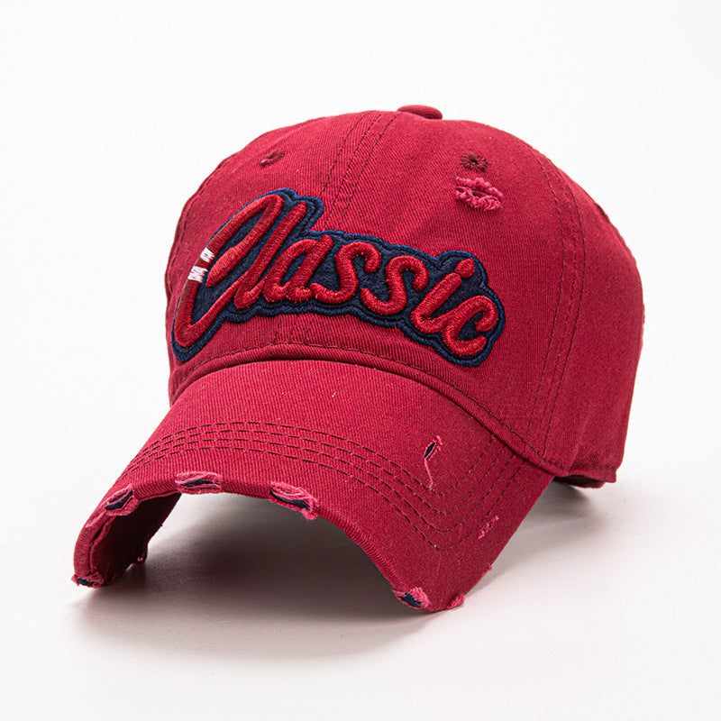 Wholesale  washed cloth classic embroidered letters baseball cap