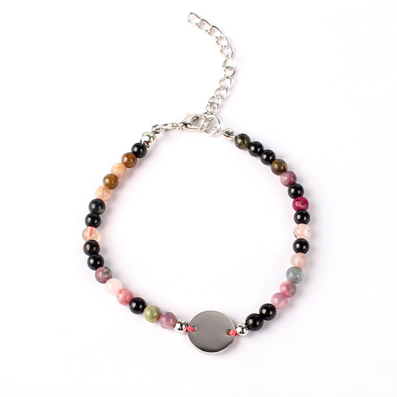 Wholesale 8MM Colorful Natural Stone Crystal Bracelet Adjustable Elastic Unisex Jewelry Gift