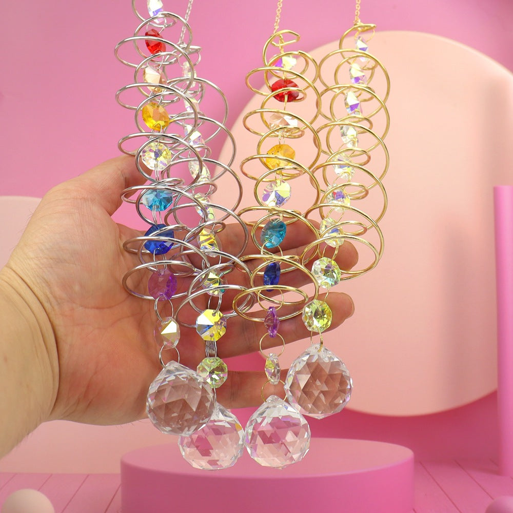 Wholesale Spiral Rotator Sun Catcher Crystal Wind Chime