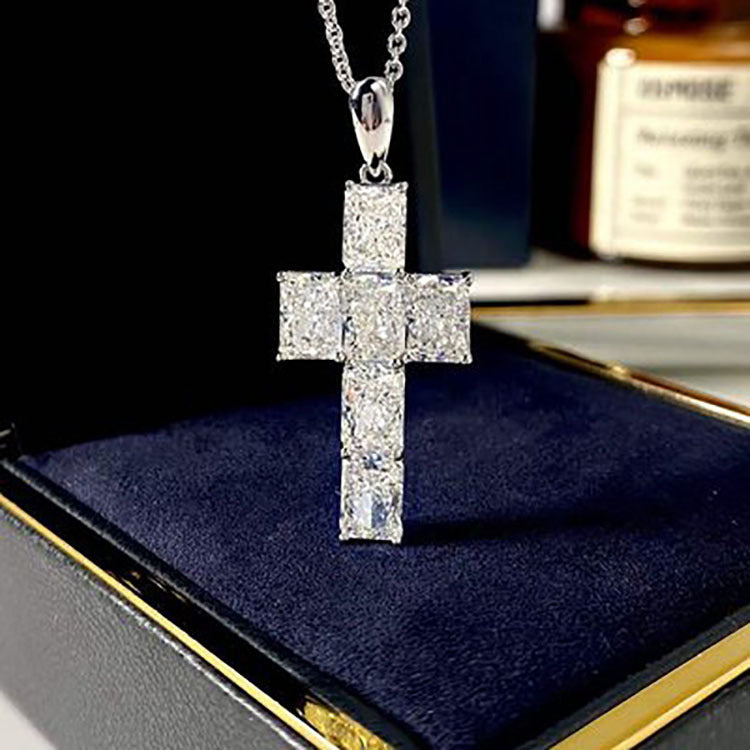 Wholesale s925 Sterling Silver Cross Pendant  Light Luxury Clavicle Chain Necklaces