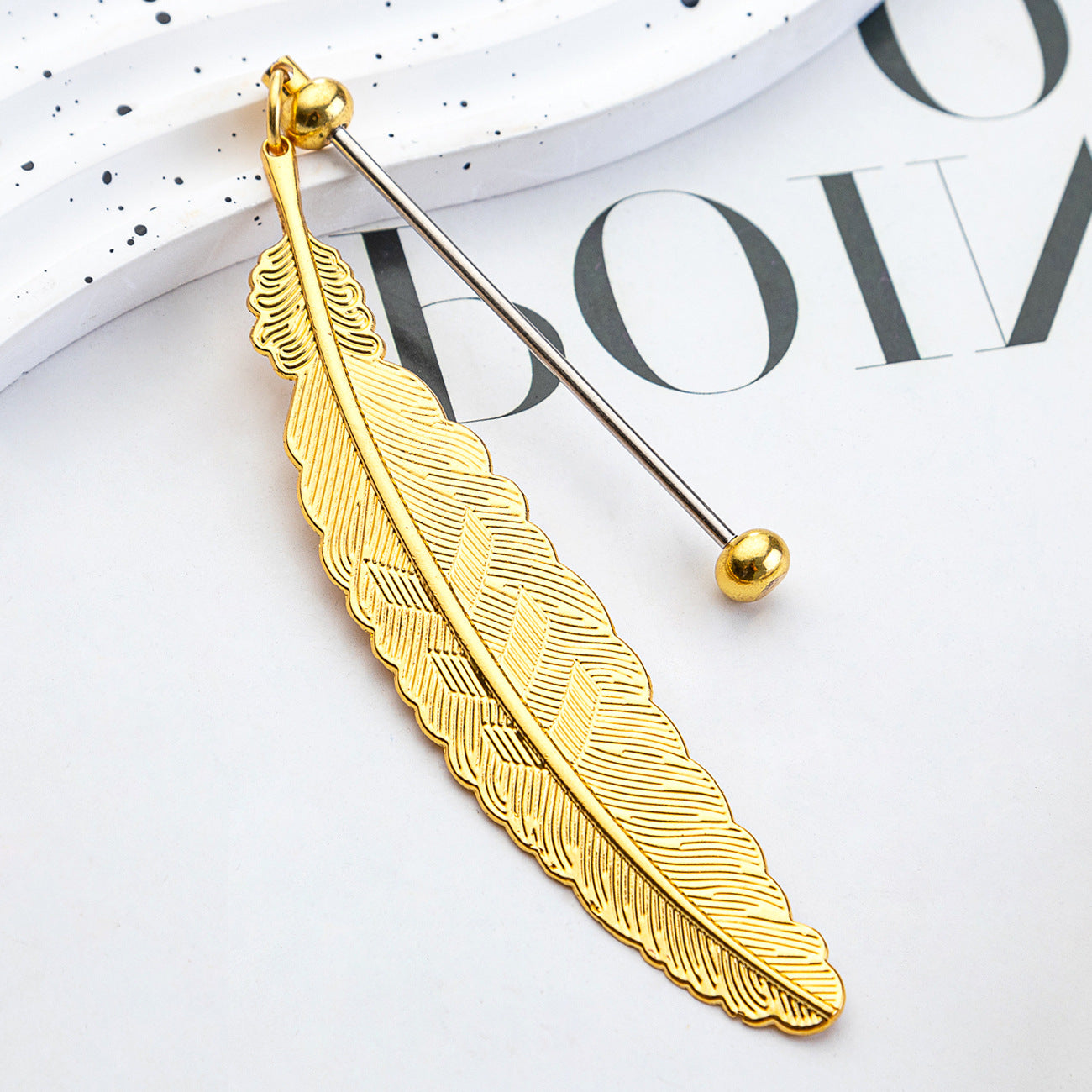 Wholesale Beadable Bar Feather Bookmark DIY Beaded Bookmark ACC-BM-HuaH002