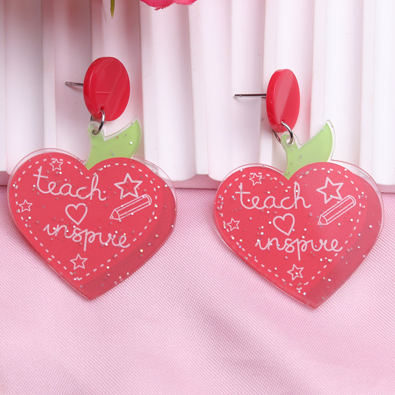 Wholesale Teacher's Day Cartoon Rainbow Acrylic Earrings ACC-ES-DA007