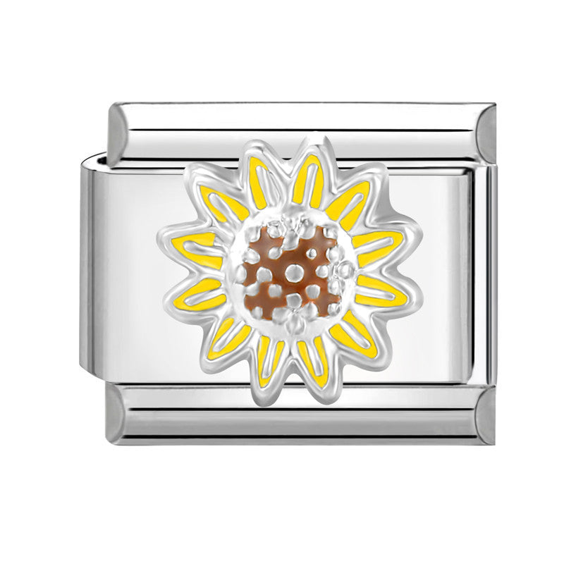 Wholesale Italian Charm Bracelet 9mm DIY Splicing Flower Stainless Steel Composable Bracelet