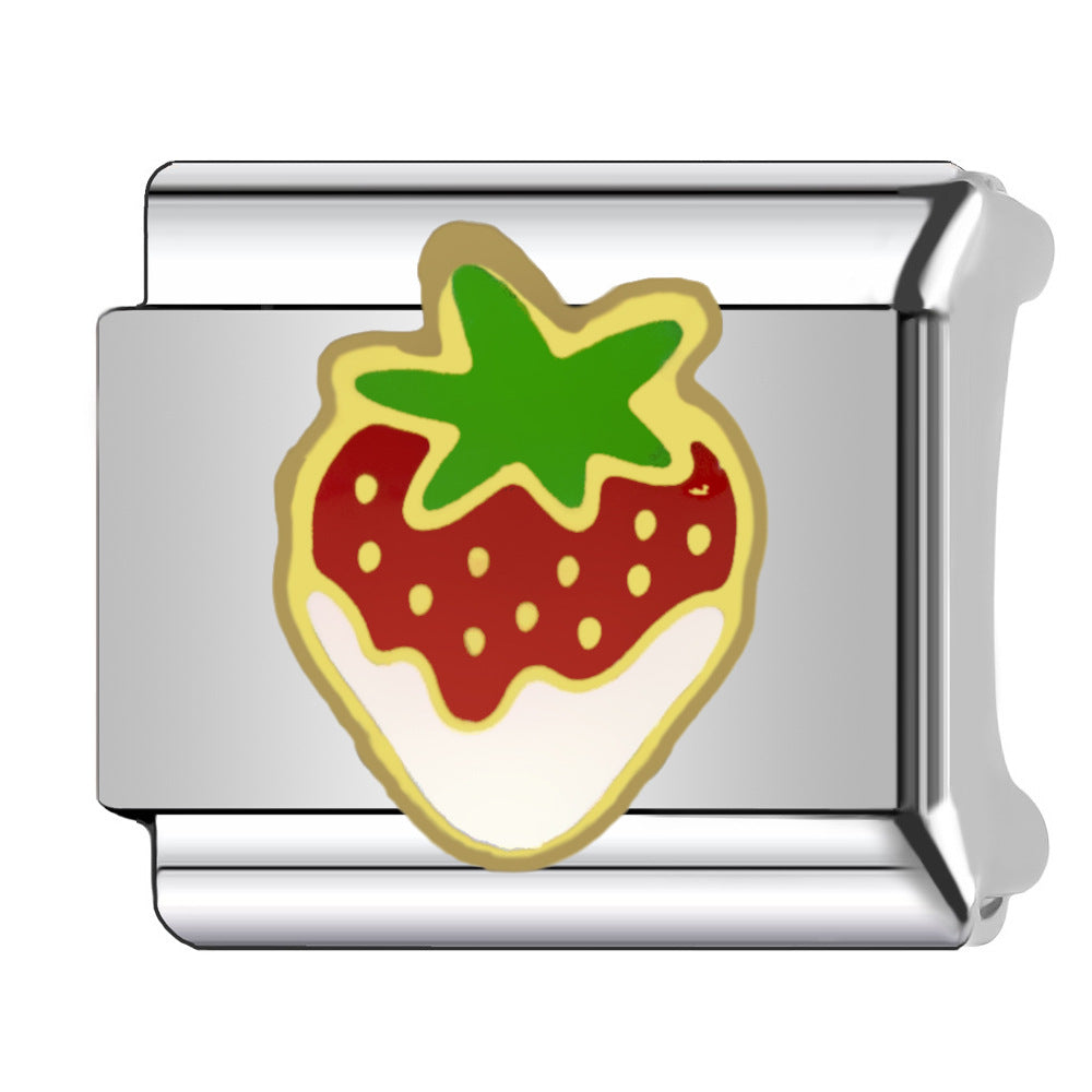 Wholesale Trendy DIY Cartoon Fruit Vegetable Bracelet Charm Modules Stainless Steel Jewelry Accessory
