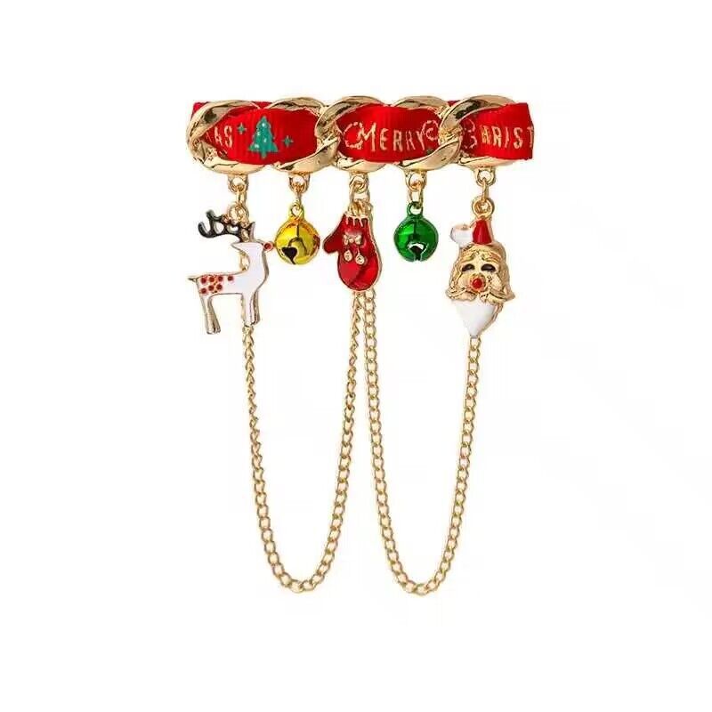 Wholesale Christmas Snowman Alloy Flower Drop Oil Brooch ACC-BCH-DingZhou002