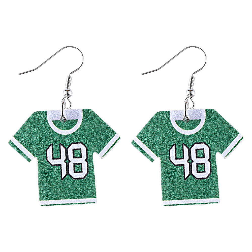 Wholesale Green 48 Jersey Earrings