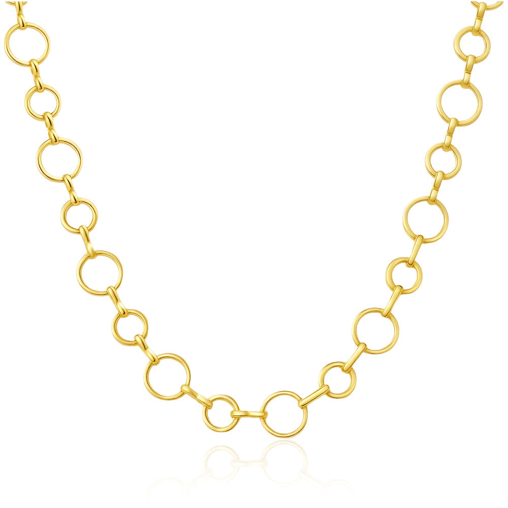 Wholesale 18k Gold Plated Oval Chain Cuban Link Necklace Fashion Jewelry for Women Everyday Wear