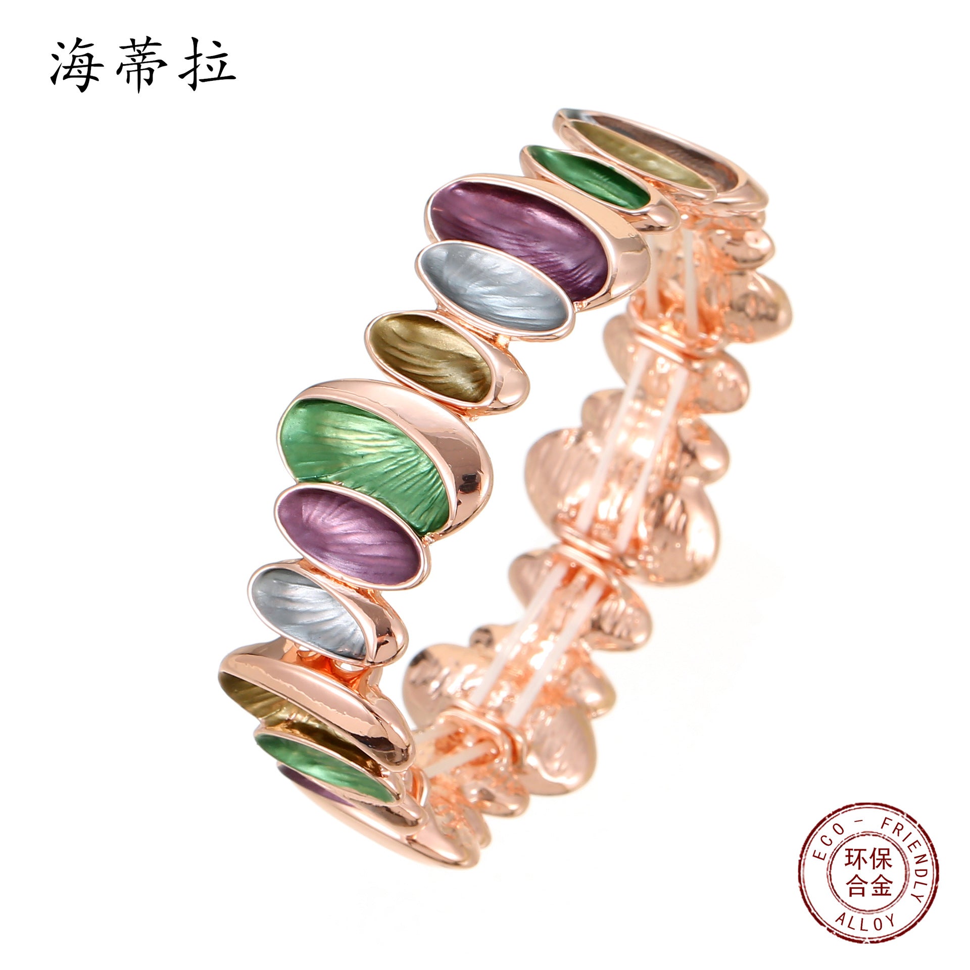 Wholesale  irregular color petal stitching elastic bracelet