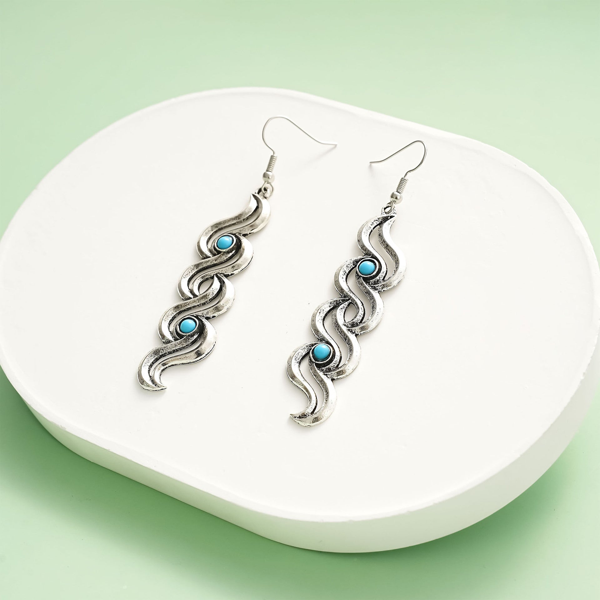 Wholesale  Retro Personalized Turquoise Earrings