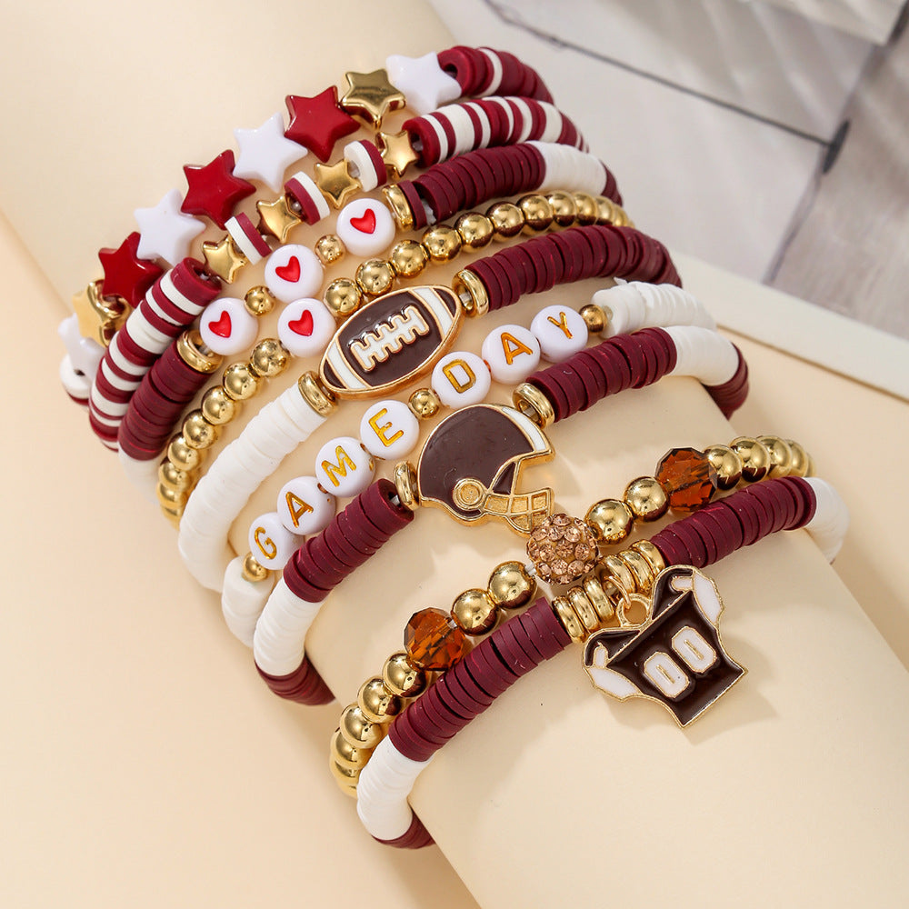 Wholesale  Rugby suit Multi-layer Stacked Love Letter Soft y Bracelet