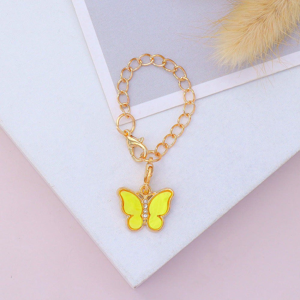 Wholesale Cute Butterfly Keychain Metal Electroplated Bag Charm for Gifts
