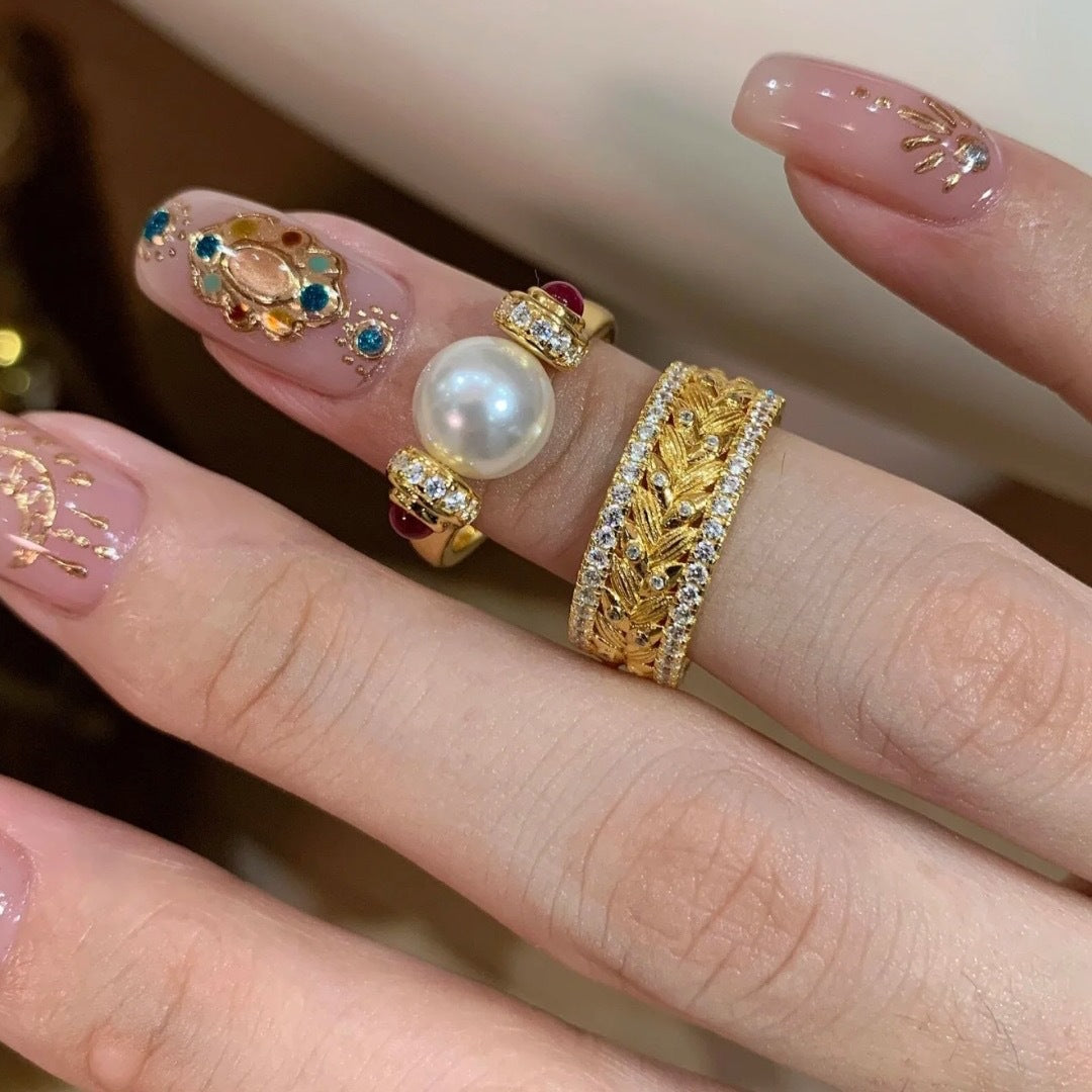 Wholesale Transit Pearl Ring  Light Luxury High Elegant Ring