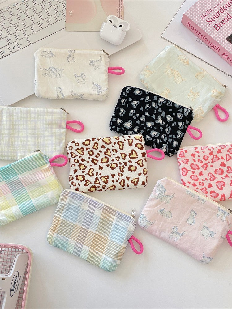 Wholesale Street Style Plaid Green Coin Purse Multipurpose Storage Pouch For Earphones Lipstick Trendy Fashion Accessory For Women Gift Resale
