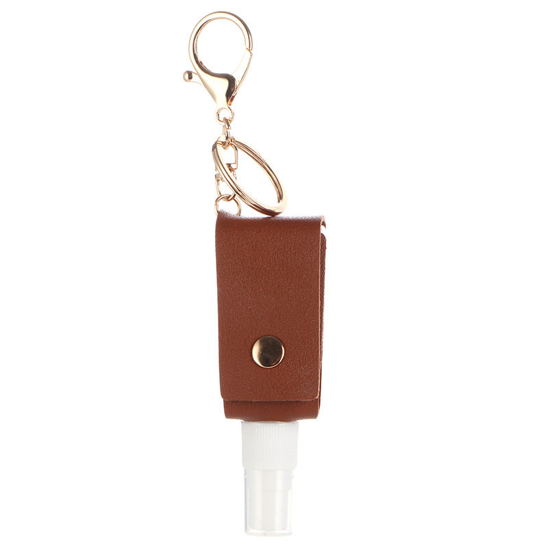 Wholesale  PU Leather Multicolor 30 ml Spray Hand Sanitizer Bottled Leather Case Keychains