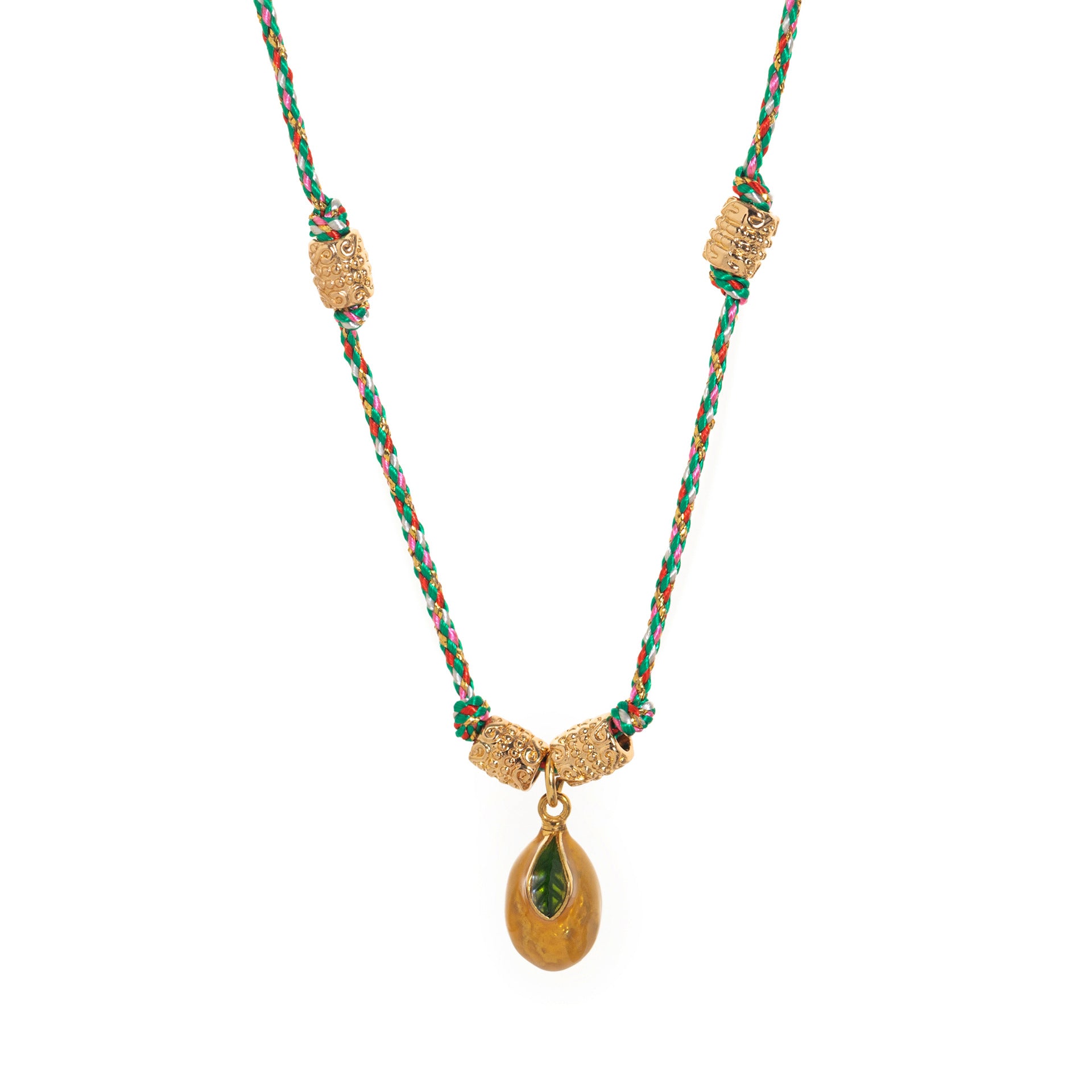 Wholesale Titanium Steel Necklace Fruit Ocean Drop Oil Color Pendant Necklace