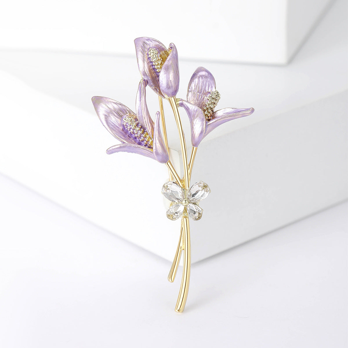 Wholesale Stylish Vintage Flower Bouquet Brooch Pin For Women Rhinestone Party Gift