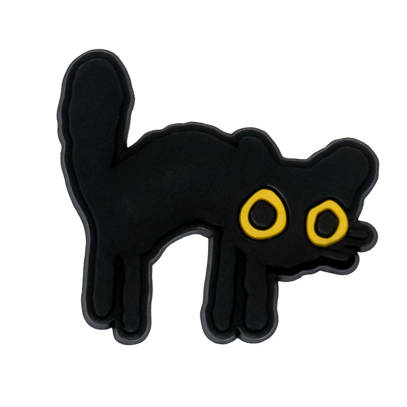 Wholesale 100pcs Random Black Cat Shoes Accessories Shoes Charms