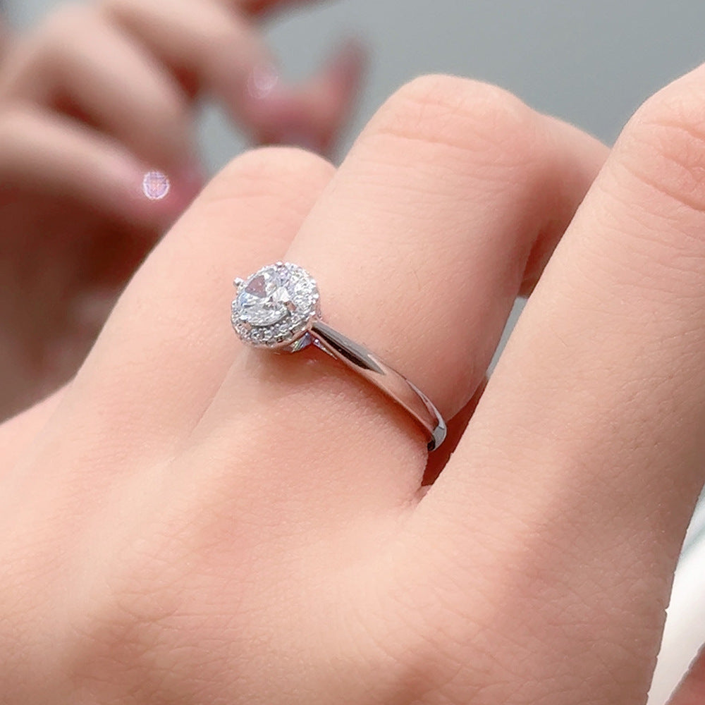 Wholesale 925 silver diamond moissanite zircon open ring