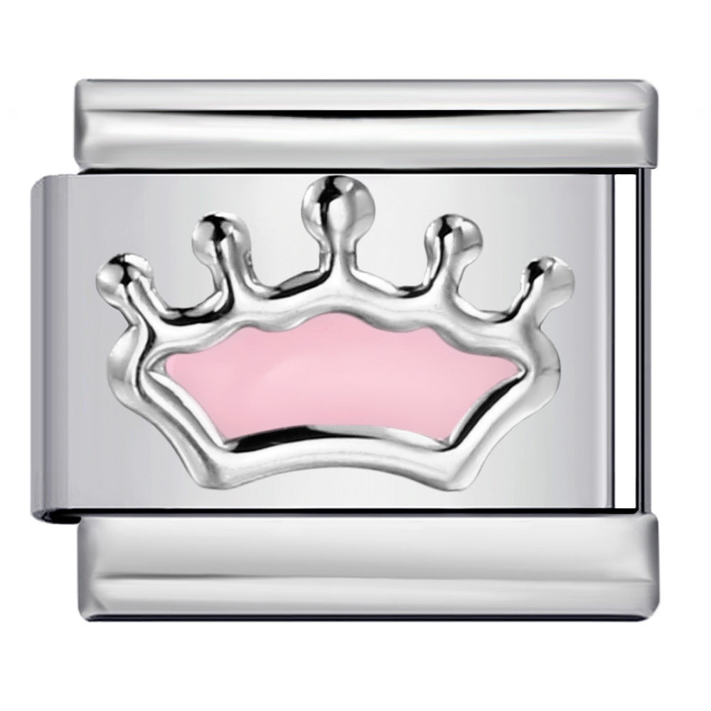 Wholesale  Italian module Colorful oil dripping bracelet stainless steel