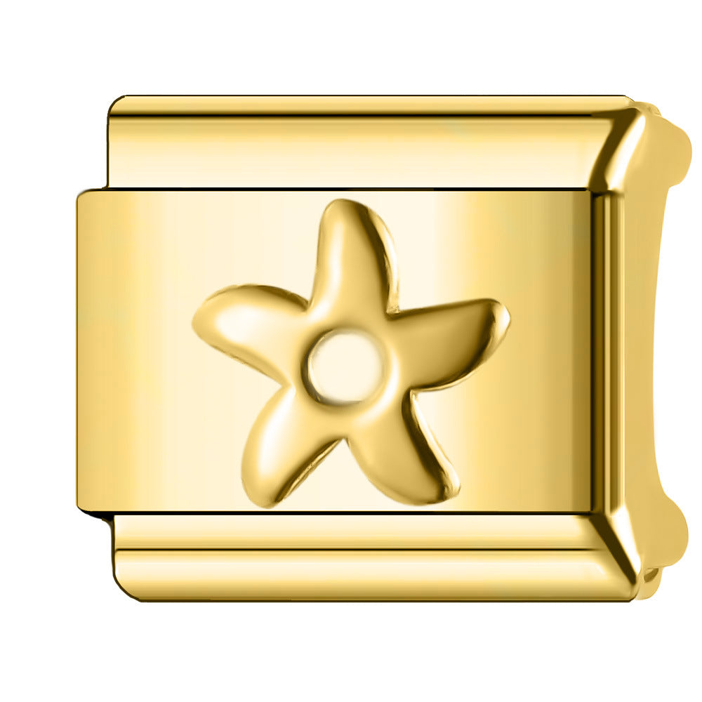 Wholesale Italian Charm Bracelet 9mm DIY Splicing Gold Plated Series Stainless Steel Composable Bracelet